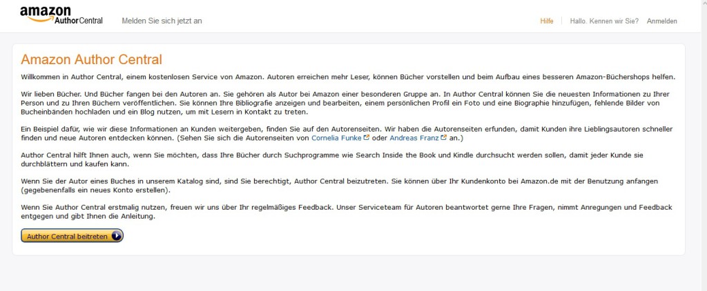 Amazon Author Central